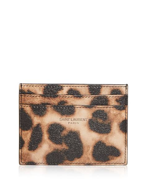saint laurent cheetah card holder